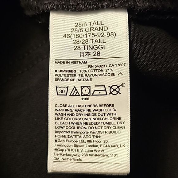 GAP Classic Straight Mid-Rise Denim, Black, Size 6 Tall, NWT - Picture 13 of 13